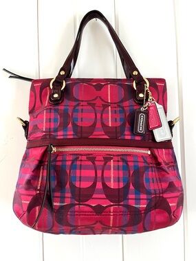 Coach Vintage Poppy Tartan Glam Tote